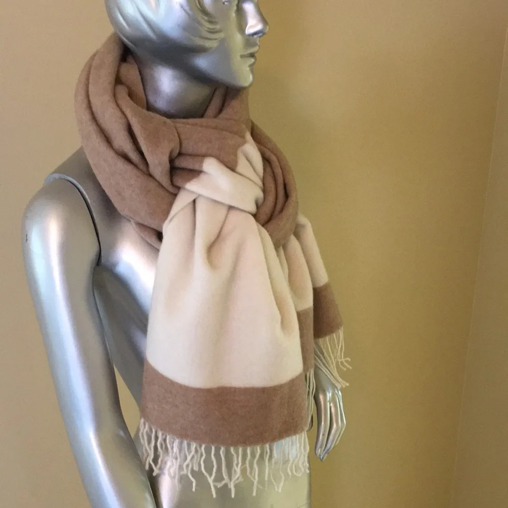 Eileen Fisher Italian Wool blend Striped Blanket Scarf